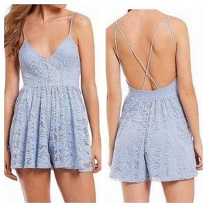 Sam Edelman Lace Blue Romper Eventide